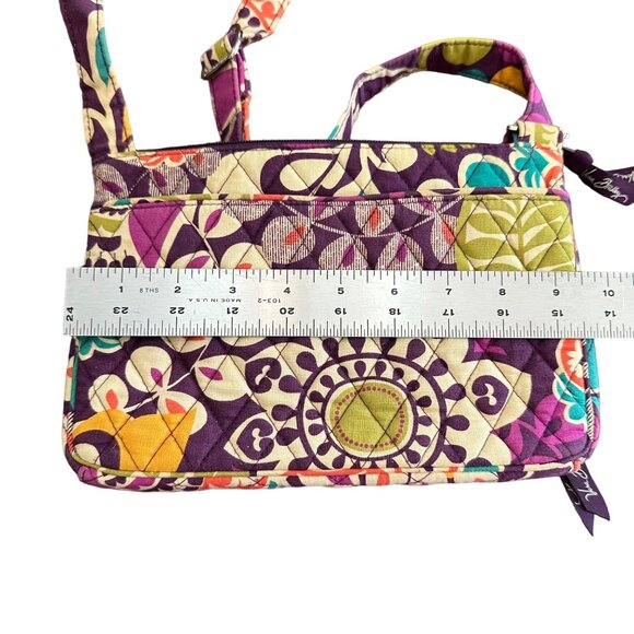 Vera Bradley Plum Crazy Purple Floral Crossbody Shoulder Bag Cloth Fabric Purse - Picture 11 of 12